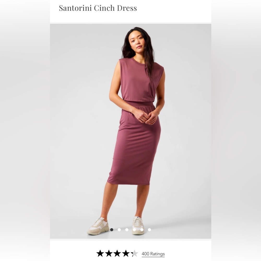 Athleta Santorini Cinch Dress Mauve Small